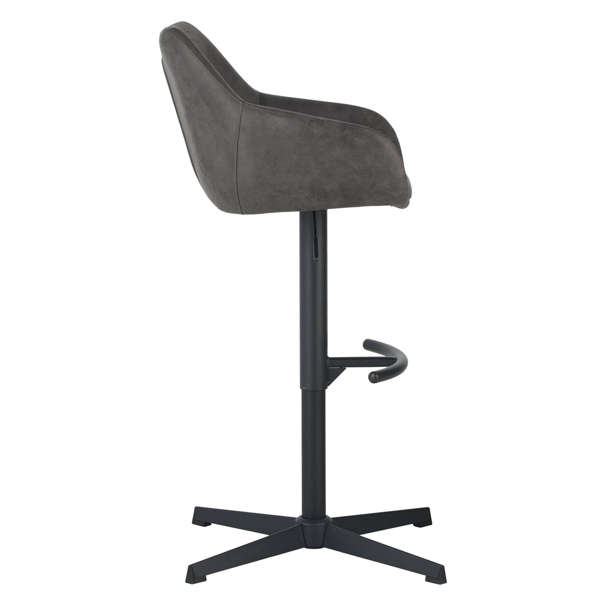 Tabouret de bar de venin anthracite - chaise de bar rotative industrielle avec accoudoir - Eco-leer