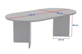 Ovale Salontafel Walnoot Look - Witte Poot - Sabla - 119x60