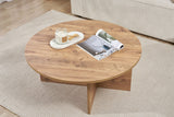Table basse ronde en bois de pin mélaminé - 90x90x40 cm - Dakota