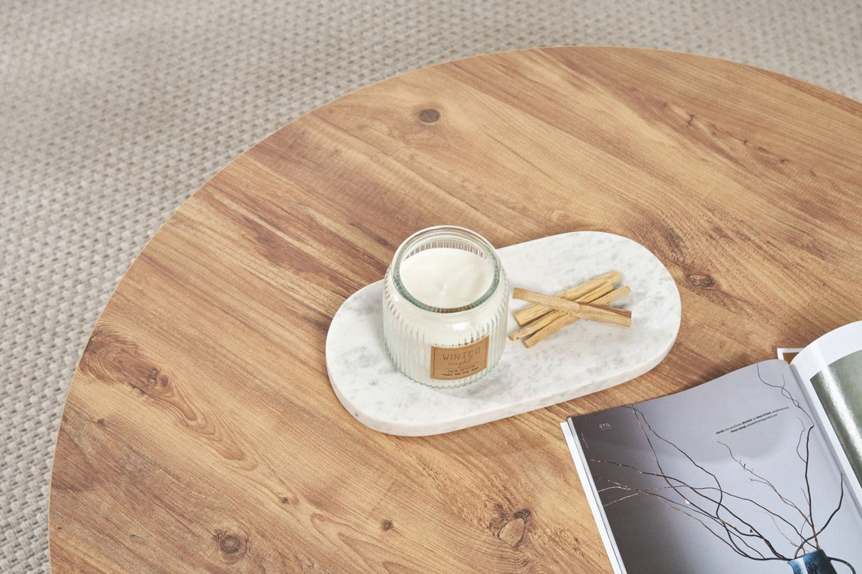 Table basse ronde en bois de pin mélaminé - 90x90x40 cm - Dakota