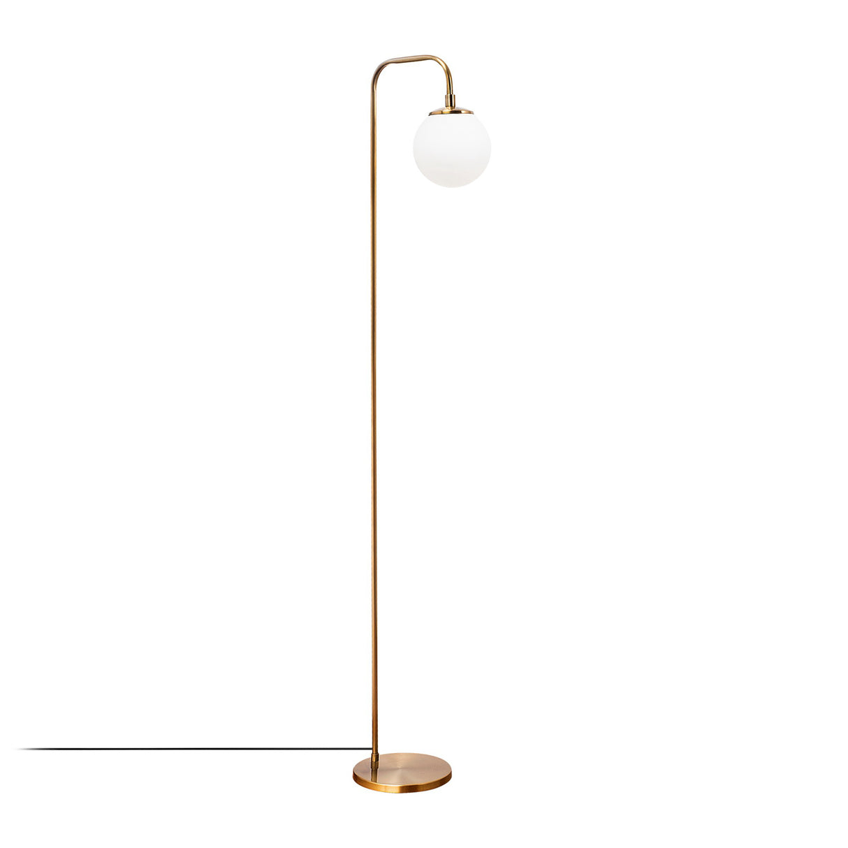 Vloerlamp Bronskleurig Beige Glas Brim