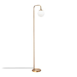 Vloerlamp Bronskleurig Beige Glas Brim