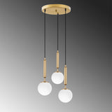 Hanglamp 3-lichts Goud Glas Cascade