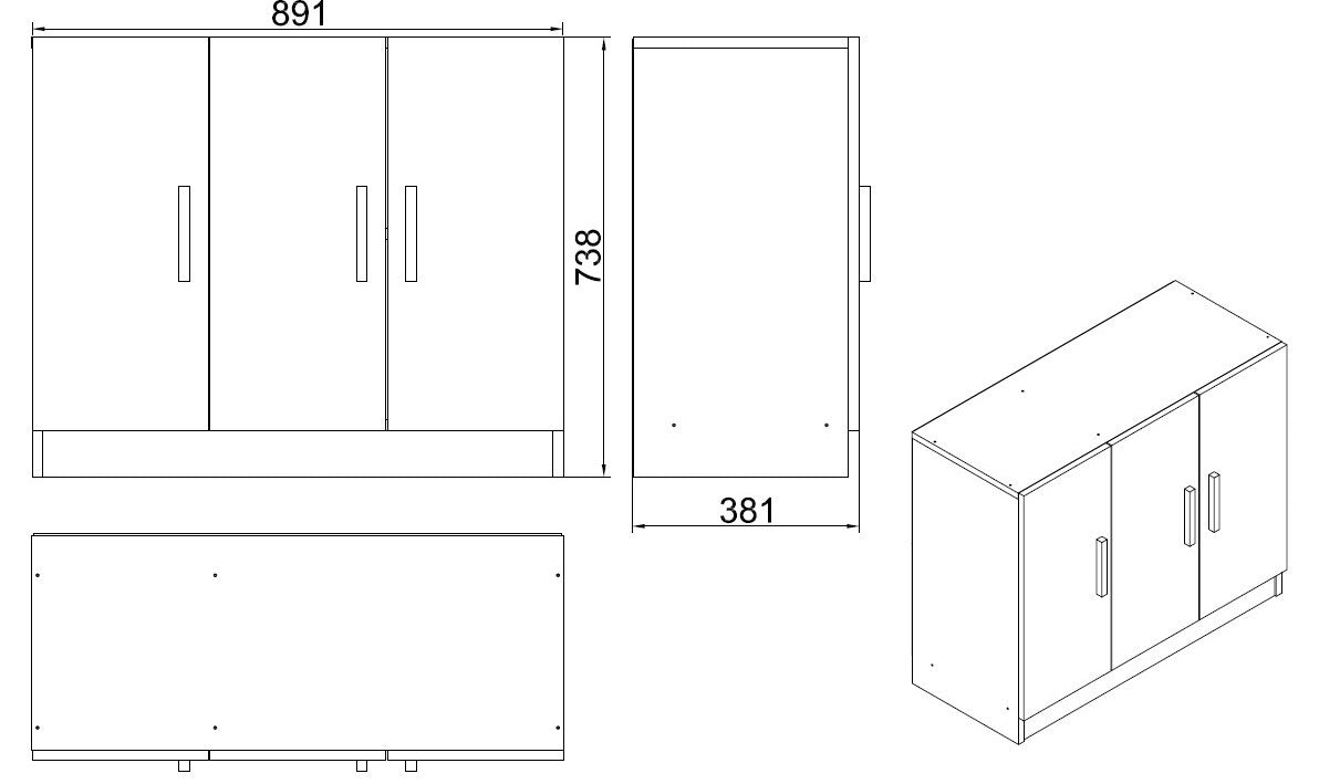 Armoire murale delta mélamine blanche 89,9x73.8x38.1 cm