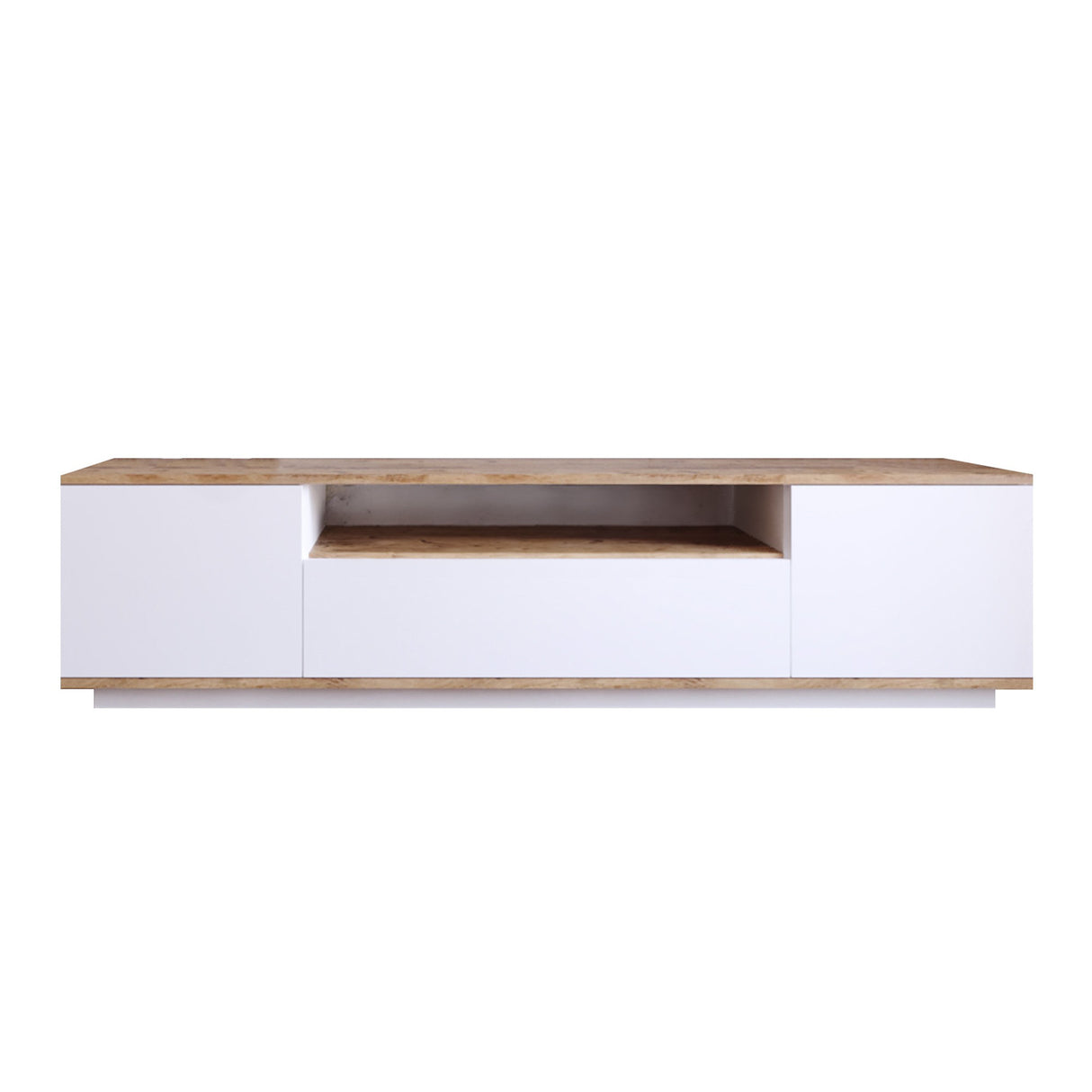 TV Meubels - TV Meubel Salerno Atlantisch Dennenhout Wit Melamine 180x44,6x44,5 cm - Dimehouse