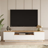 TV Meubels - TV Meubel Salerno Atlantisch Dennenhout Wit Melamine 180x44,6x44,5 cm - Dimehouse