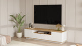 TV Meubels - TV Meubel Salerno Atlantisch Dennenhout Wit Melamine 180x44,6x44,5 cm - Dimehouse