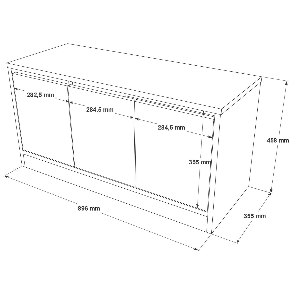 Armoire à chaussures aquila mélamine blanche 89.6x45.8x35,5 cm