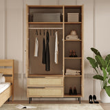 Kledingkasten - Kledingkast Kosmos Walnoot Eik Melamine 112,2x195,6x55 cm - Dimehouse