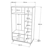Kledingkasten - Kledingkast Kosmos Walnoot Eik Melamine 112,2x195,6x55 cm - Dimehouse