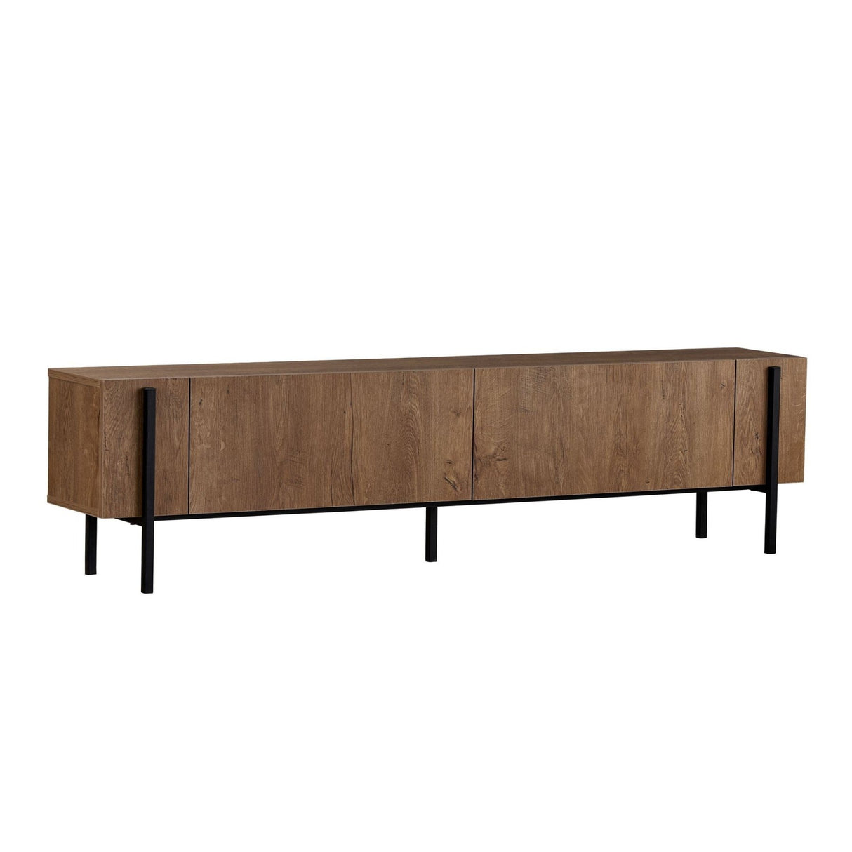Meuble TV Nexus aspect chêne noir 180 cm Kafkas aspect chêne / Bois mélaminé Noir