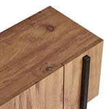 Meuble TV Nexus aspect chêne avec bois composite noir 180 cm Pin Atlantique aspect chêne et mélaminé noir