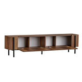 Meuble TV Nexus aspect noyer noir 180 cm Aspect baroque noyer et bois composite mélaminé noir