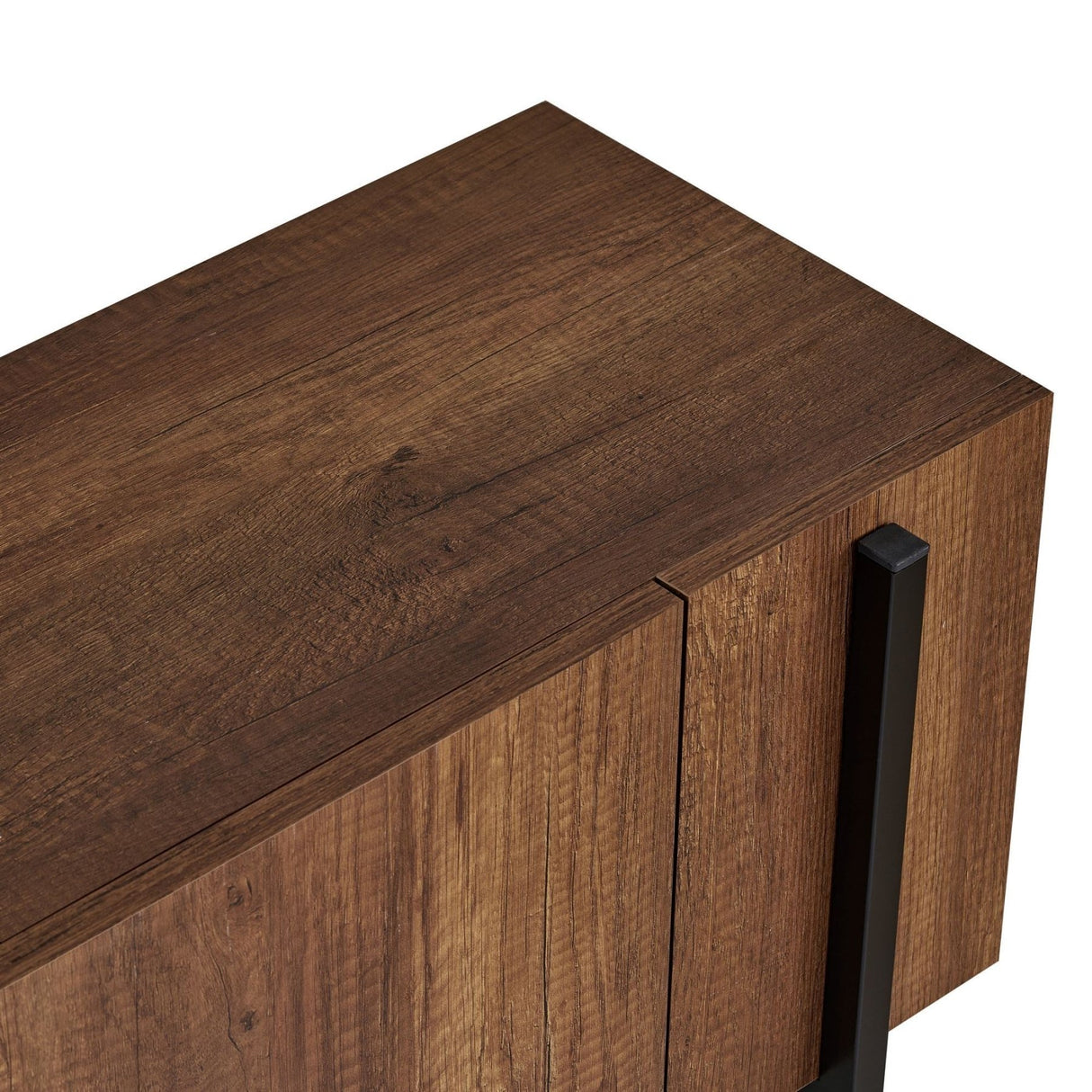 Meuble TV Nexus aspect noyer noir 180 cm Aspect baroque noyer et bois composite mélaminé noir