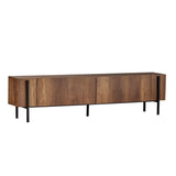 Meuble TV Nexus aspect noyer noir 180 cm Aspect baroque noyer et bois composite mélaminé noir