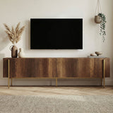 Meuble TV Nexus aspect noyer et or 180 cm Aspect baroque noyer et or Bois mélaminé