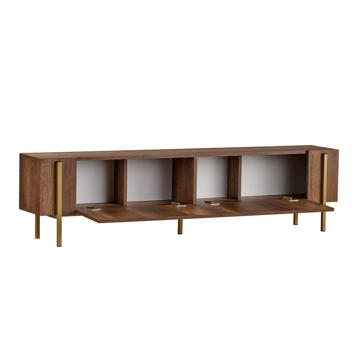 Meuble TV Nexus aspect noyer et or 180 cm Aspect baroque noyer et or Bois mélaminé