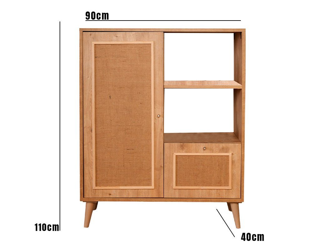 Armoire murale Jut Oak Beech Wood 40x110x90 cm