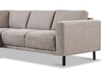 Canapé d'angle moderne 3 places à droite en taupe en tissu Aniko avec lounge 240x197x78 cm 