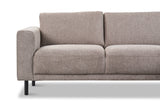 Canapé d'angle moderne 3 places à droite en taupe en tissu Aniko avec lounge 240x197x78 cm 