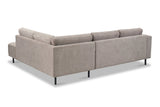 Canapé d'angle moderne 3 places à droite en taupe en tissu Aniko avec lounge 240x197x78 cm 