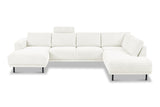 Moderne U-Bank Hoekbank Rechts Beige Stof Aniko 310x197x78 cm