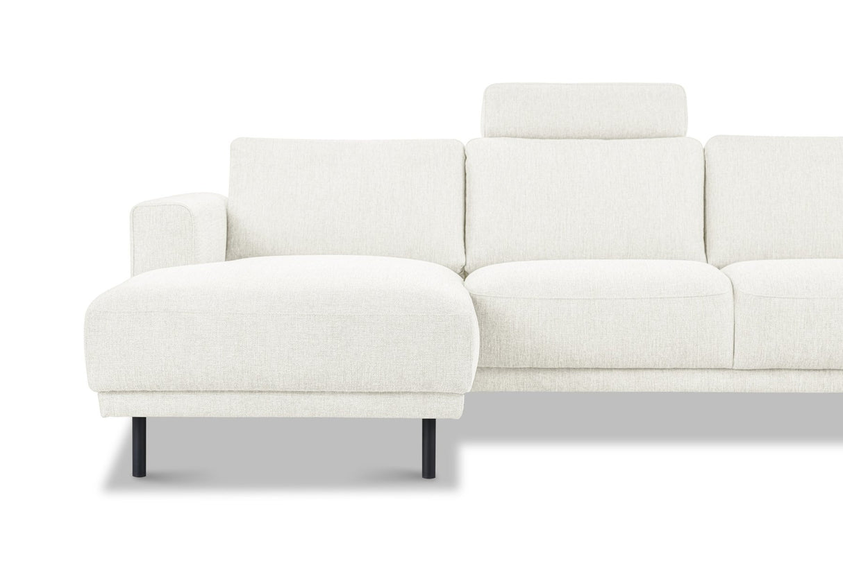 Moderne U-Bank Hoekbank Rechts Beige Stof Aniko 310x197x78 cm