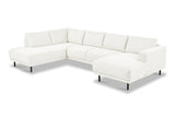 Moderne U-Bank Hoekbank Rechts Beige Stof Aniko 310x197x78 cm
