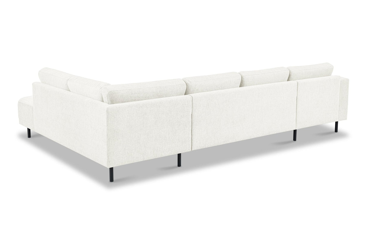 Moderne U-Bank Hoekbank Rechts Beige Stof Aniko 310x197x78 cm