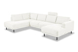Moderne U-Bank Hoekbank Links Beige Stof Aniko 310x197x78 cm