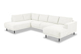 Moderne U-Bank Hoekbank Links Beige Stof Aniko 310x197x78 cm