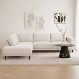 Canapé d'angle moderne 3 places à gauche en tissu beige Aniko avec chaise longue 240x197x78 cm 