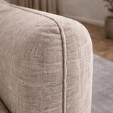 Canapé d'angle chaise longue beige tissu structuré Dwayne - droite