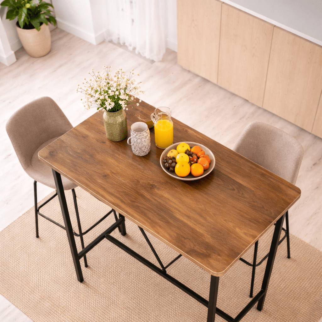 Bartafels - Bartafel Walnoot melamine - 90 x 48 cm - 92 cm hoog - North - Dimehouse