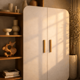 Bibliothèque scandinave noyer mélaminé blanc Form 90x132x32 cm