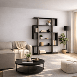 Boekenkasten - Boekenkast Mito Antraciet Bruin Melamine 110x161x25,5 cm - Dimehouse