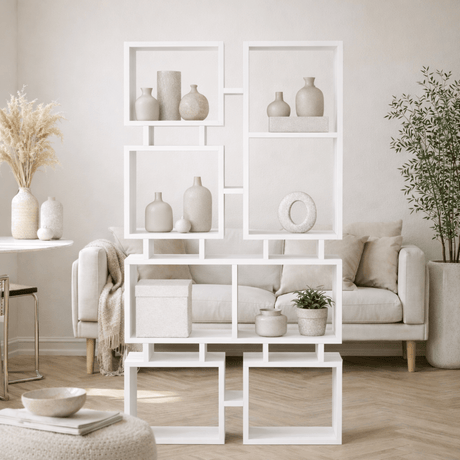 Bibliothèque Rail Mélamine blanche 79x166.5x24 cm