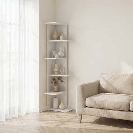 Bibliothèque Saso Mélamine blanche 37x141x24 cm