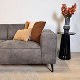 Canapé d'angle industriel en éco-cuir anthracite Brisbane - gauche 
