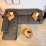 Canapé d'angle industriel en éco-cuir anthracite Brisbane - gauche 