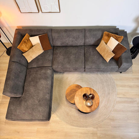 Canapé d'angle industriel Brisbane Anthracite