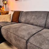 Canapé d'angle industriel en éco-cuir anthracite Brisbane - gauche 