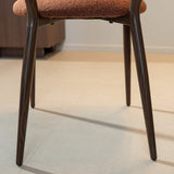 Chaises de salle à manger-Japandi Chaise de salle à manger Yura Copper - Structure aspect noyer-Dimehouse