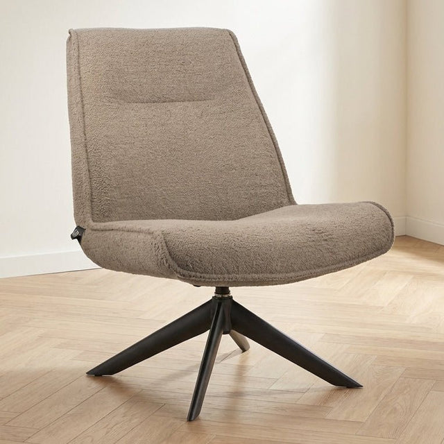 Fauteuil pivotant Marijn teddy taupe photo d'ambiance dans un intérieur moderne