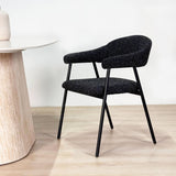 Chaise de salle à manger Bouclés Beige Lisa - Cadre Noir 