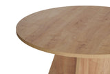 Table à manger ronde Mary en mélamine décor chêne – 125 cm