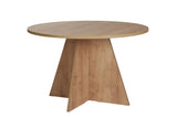 Table à manger ronde Mary en mélamine décor chêne – 125 cm
