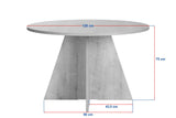 Table à manger ronde Mary en mélamine aspect pin – 125 cm