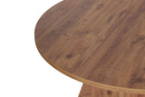 Table à manger ronde Mary en mélamine aspect pin – 125 cm