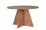 Table à manger ronde Mary en mélamine aspect pin – 125 cm